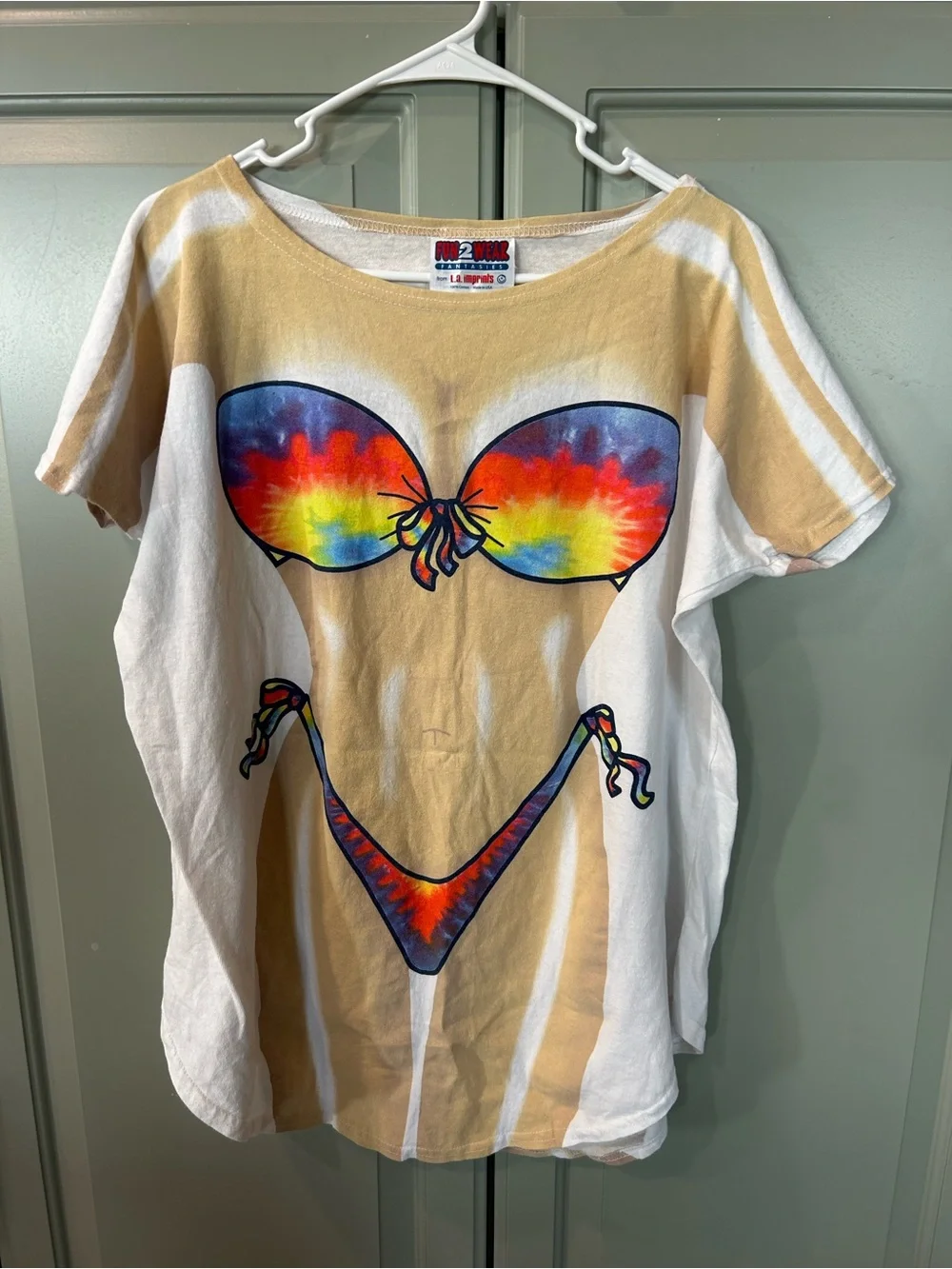 90s vintage bikini body graphic beach cover up - one size 100% cotton fun2wear